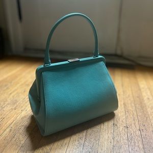 Banana Republic Leather Top Handle Bag Turquoise